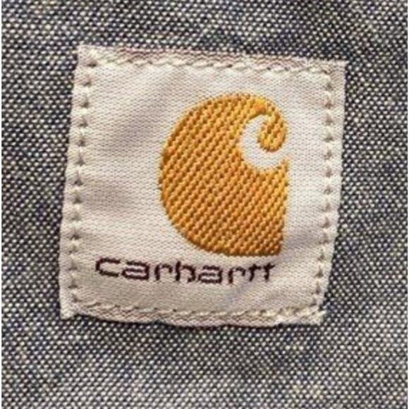 Carhartt Chambray Demin Button Up Long Sleeve Shirt Loose Fit Streetwear 2XL - Picture 3 of 6